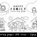 Happy Doodle Family , Kid Stick Figure, Mom Dad Son Daughter, Outline ...