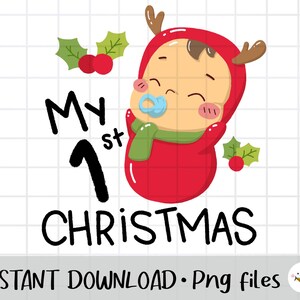 My First Christmas PNG, Baby First Christmas, Weihnachten PNG, Weihnachtscliparts, Design Druck für T-shirt, digitaler Download , png download