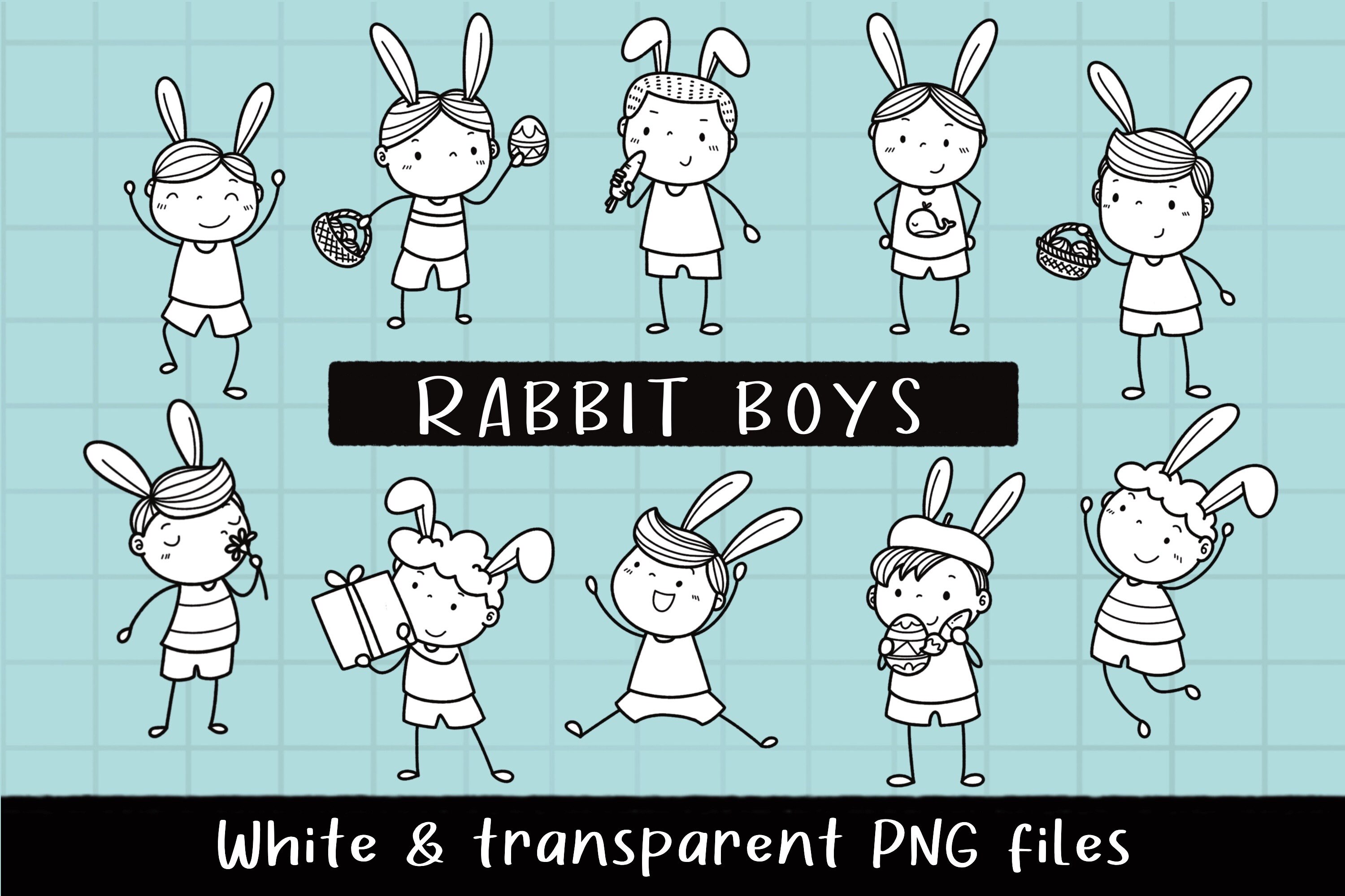 Picksell Rabiit Doodle Rabiit Boys Clipartstick Figure Clipartfriend - Etsy