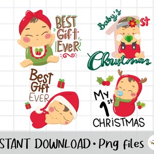 Babys erste Weihnachten Png Bundle, My first Christmas, First Christmas, Babys erstes Weihnachten, Designdruck für T-Shirt, digitaler Download