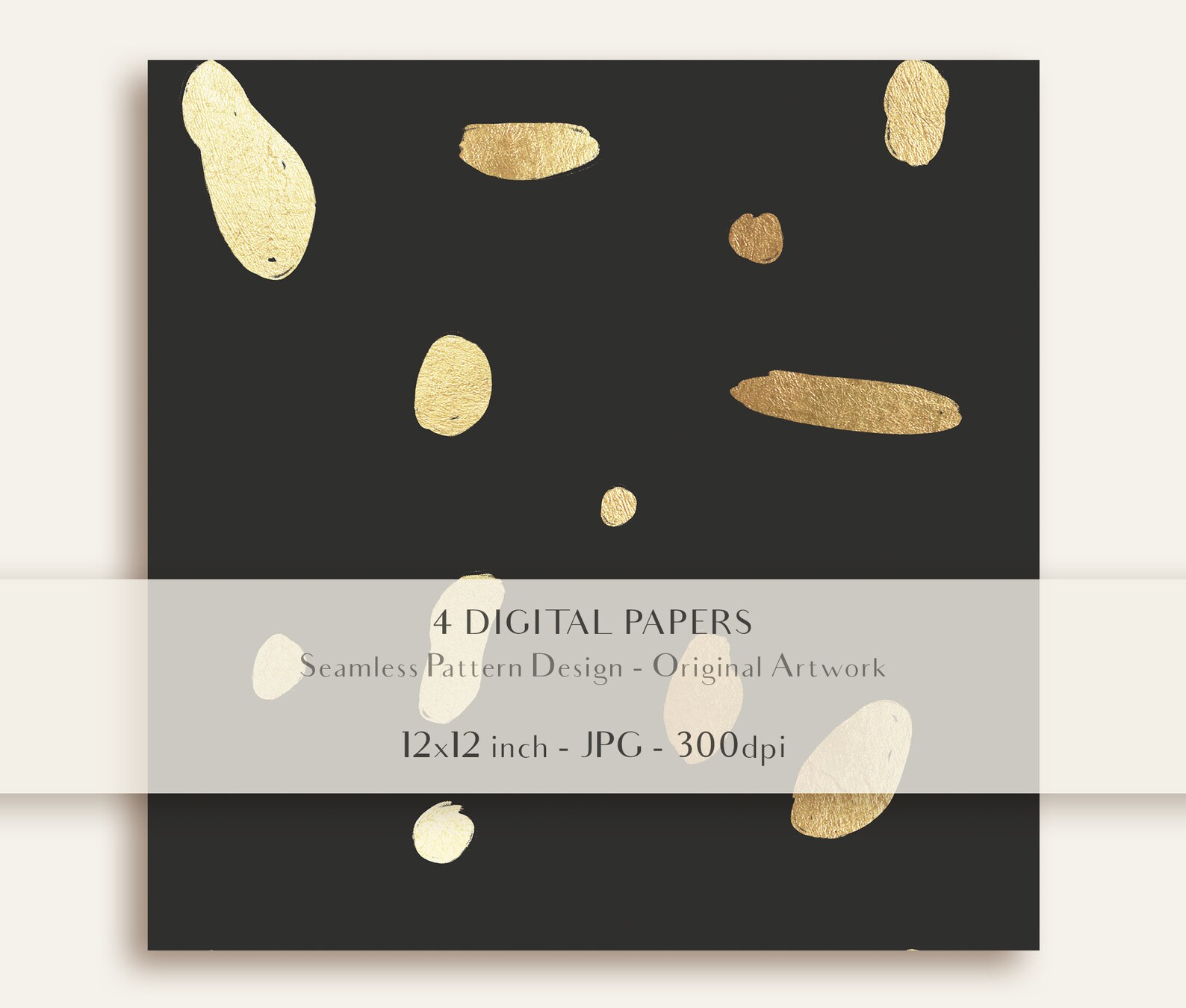 Digital Paper Seamless Pattern Black Gold Metallic Texture Etsy UK