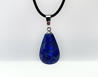 Natural Lapis Lazuli Crystal Teardrop Pendant Necklace | Healing Crystal | Natural Gemstone | Protective and Soothing | Boho Jewellery