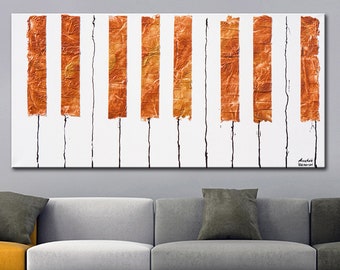 Piano 48",awesome piano keyboard,unique Acrylic Painting,Thick Layers abstract Canvas,Painting for office by Anatoli Voznarski