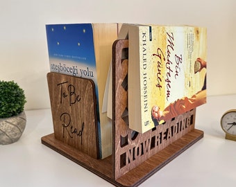 Personalized Wood Book Stand, Bookmark Stand, Book Ends, Book Decor Stand, Book Nook, Book Lover Gift, Mothers Day Gift, Christmas Gift