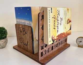 Custom Wood Book Stand, Christmas Gift for Book Lover Gift, Gifts for Readers, Anniversary Gifts, Mothers Day Gift, Wood Book Holders