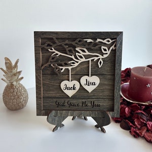 Personalized Wooden Couple Names Sign, Couples Custom Wood Sign, Anniversary Gift, Wedding Gift, Christmas Gift, Gift for Couples,