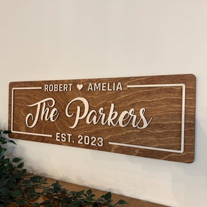 3D Wooden Family Name Sign, Wedding Gifts for Couple, Custom Wedding Sign, Housewarming Gift, Anniversary Gift Christmas Gift Last Name Sign