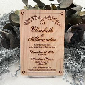 Holz Hochzeitseinladung, Einzigartige Hochzeitseinladungen, rustikale Hochzeitseinladungen, Hochzeitseinladungen, Hochzeitseinladung und Umschlag