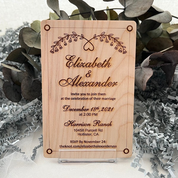 Wooden Wedding Invitation Suite, Rustic Wedding Invitations, Wooden Wedding Invites, Wedding Invitation, Engraved Invitation, Wedding Invite