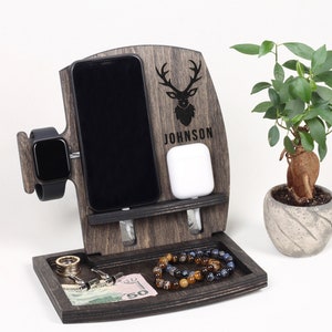 Charging Station Organizer for Multiple Devices, 3 in 1 Charger for Apple, AirPods Charging Station, Apple Watch Charging Station