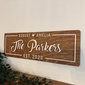 Custom Wood Sign | Personalized Family Name Sign | Parents Christmas Gifts | Last Name Sign | Wedding Gift | Anniversary Gift | Wall Decor
