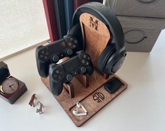 Personalized PS5 and Xbox Controller and Headphone Stand, Graduation Gift for Him, Gamer Room Decor, Headset Stand, Boyfriend Gift Teen Gift