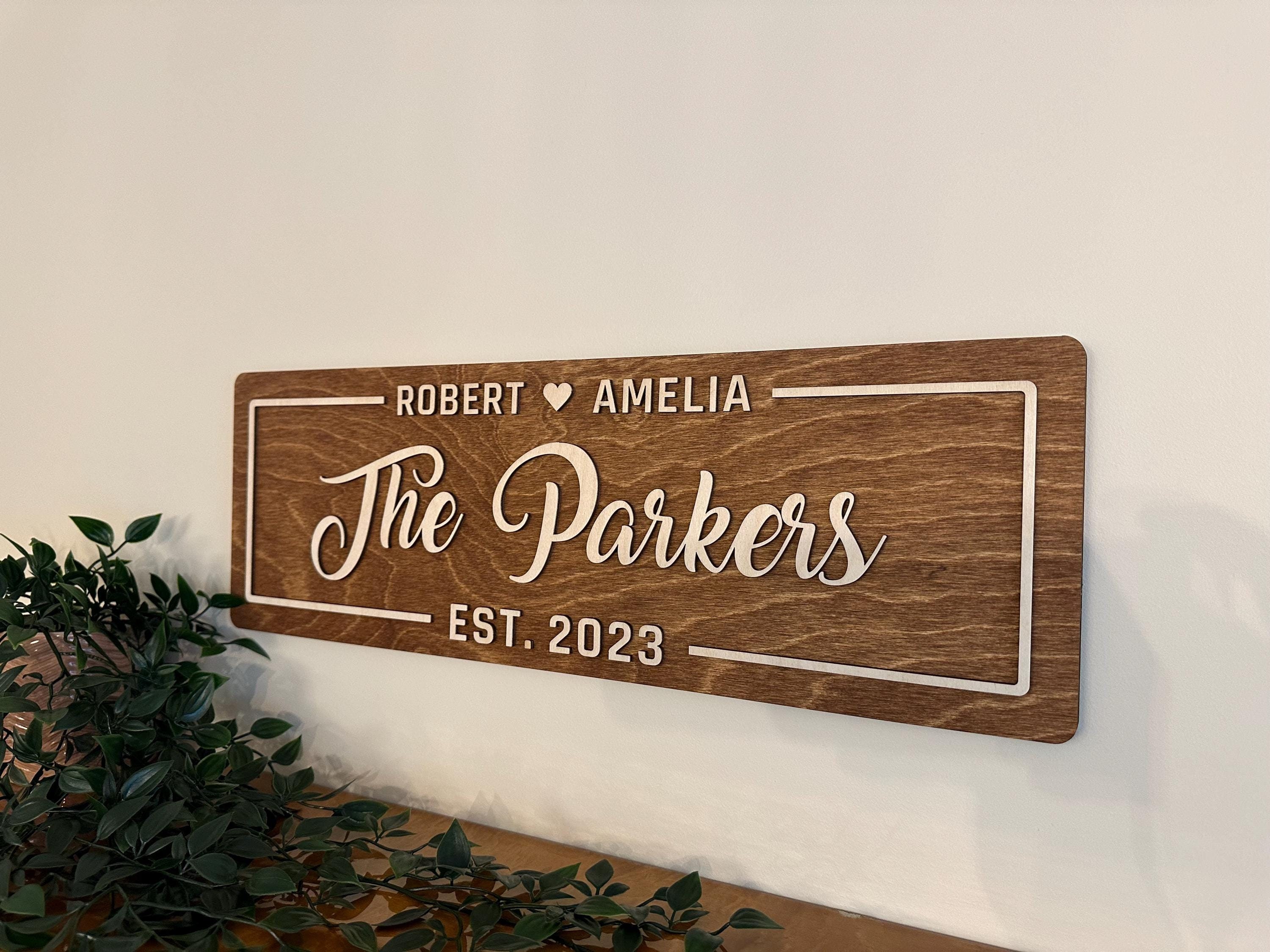 Personalized Wooden Sign | Custom Wood Family Name Sign | Last Name ...