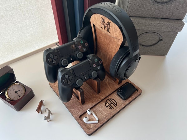 Personalized PS5 and Xbox Controller and Headphone Stand, 