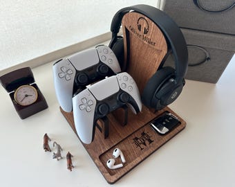 Gamer Room Decor, Anniversary Gift, Birthday Gift, Controller Stand, Controller Holder, Headphone Stand, Headset Stand, Gaming Accessory