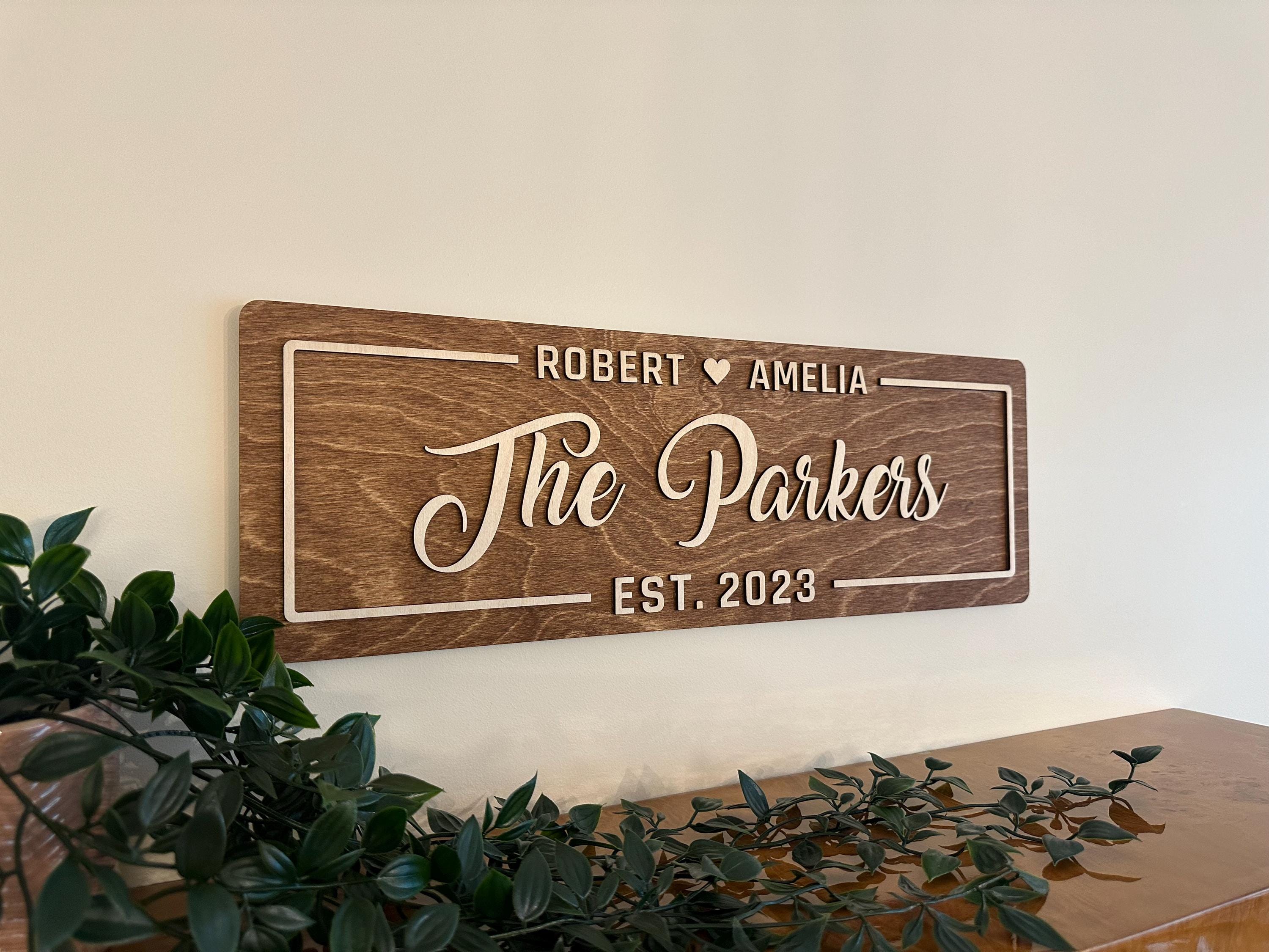 Personalized Wooden Sign | Custom Wood Family Name Sign | Last Name ...
