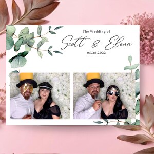 Conception de modèle de photomaton d&#39;eucalyptus, conception modifiable simpliste moderne pour l&#39;événement de mariage de photobooth
