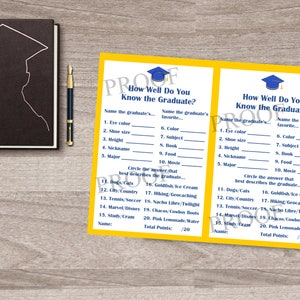 Graduation Party Game Printable