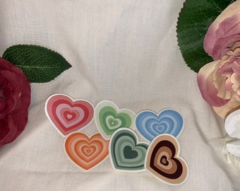 Pulsing Love Heart Stickers. 1pk or 6pk *Available in various colours*.