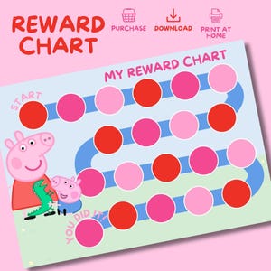 Peppa Pig Reward Chart: Printable Kids Behaviour and Chore Tracker (Digital Download A4 Format)