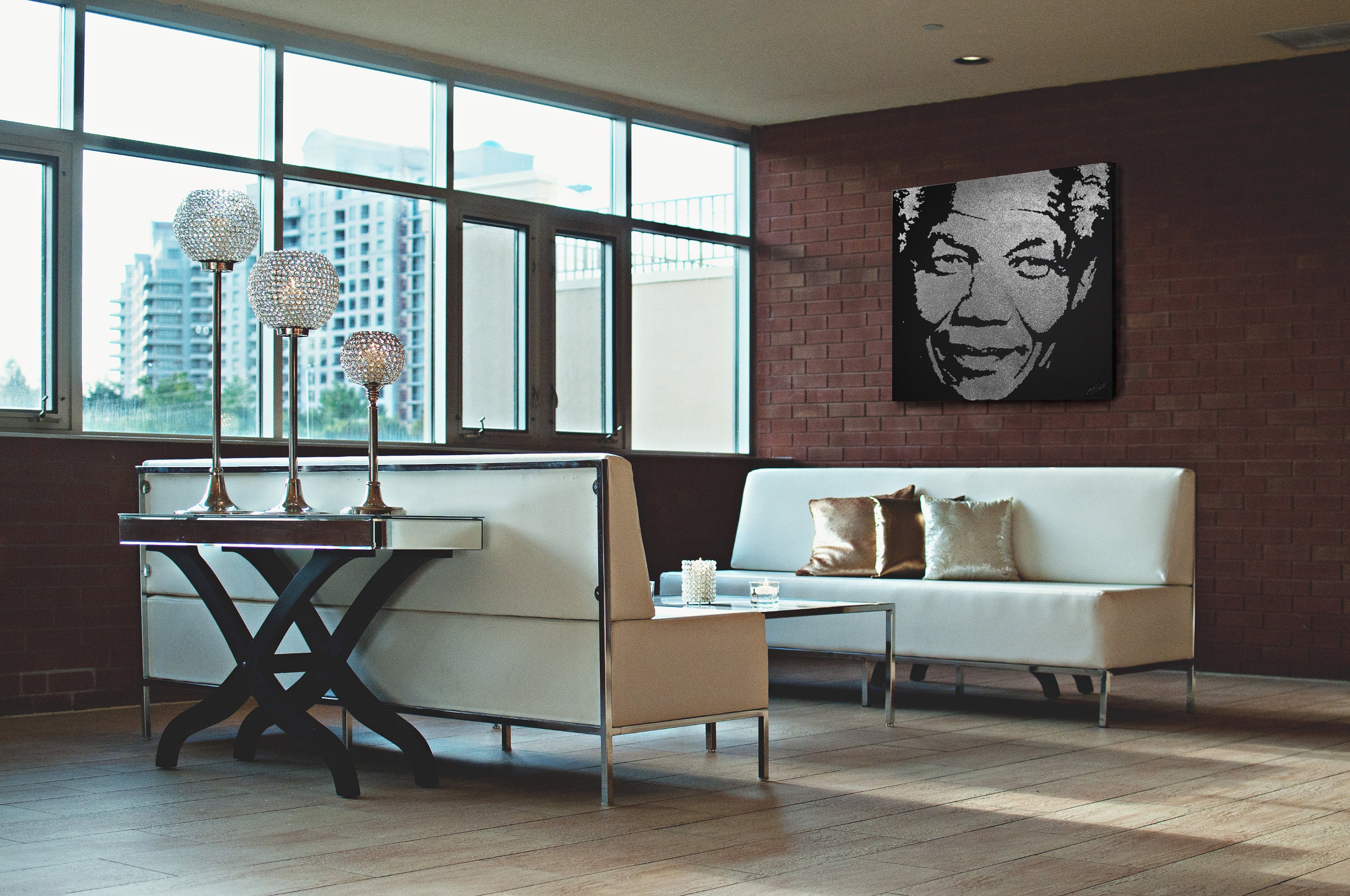 Nelson Mandela Silver Glitter