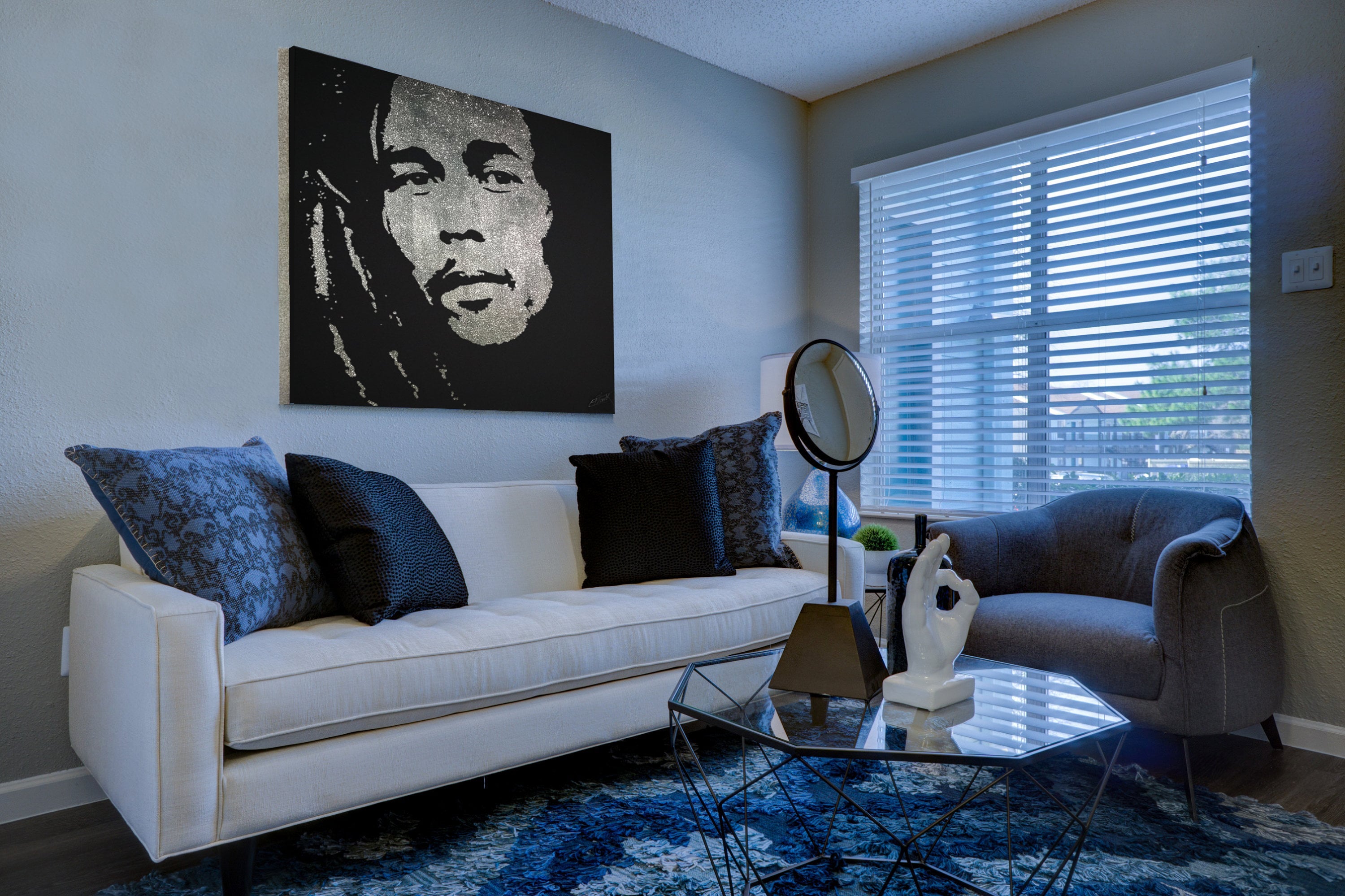 Bob Marley Silver Glitter