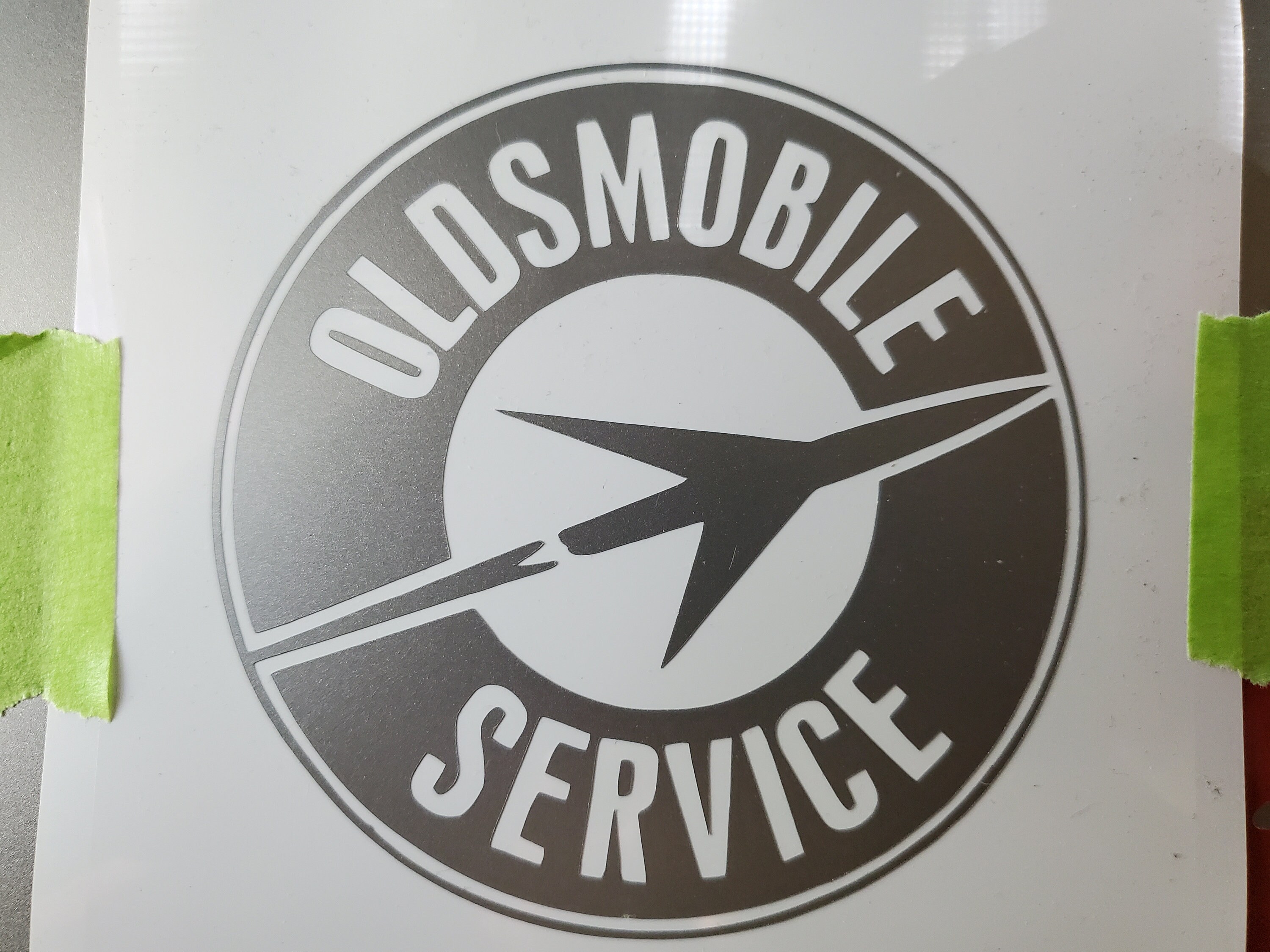 Round Oldsmobile Service sign vinyl sticker Etsy