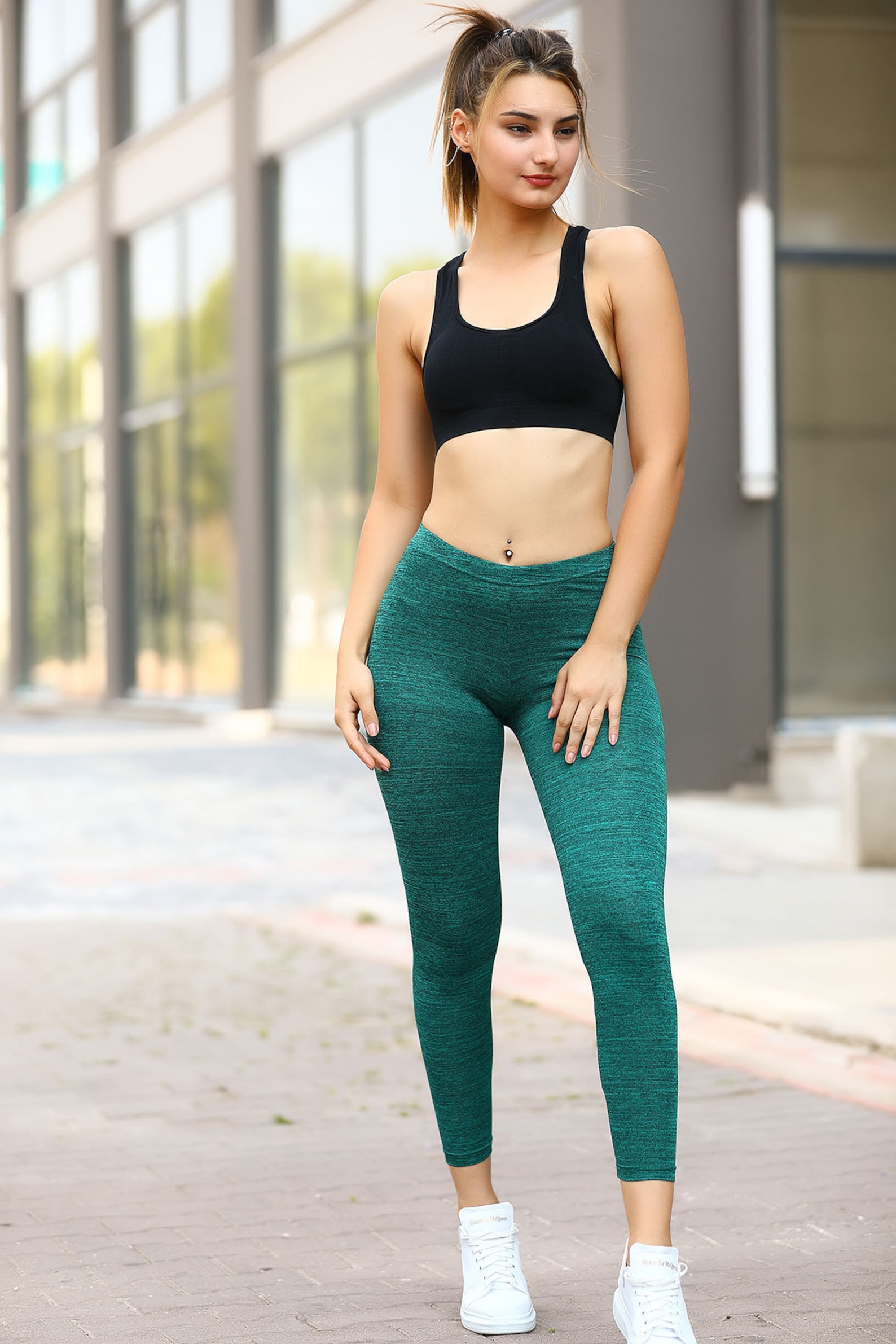 Women's Sports Tights Green Color Etsy