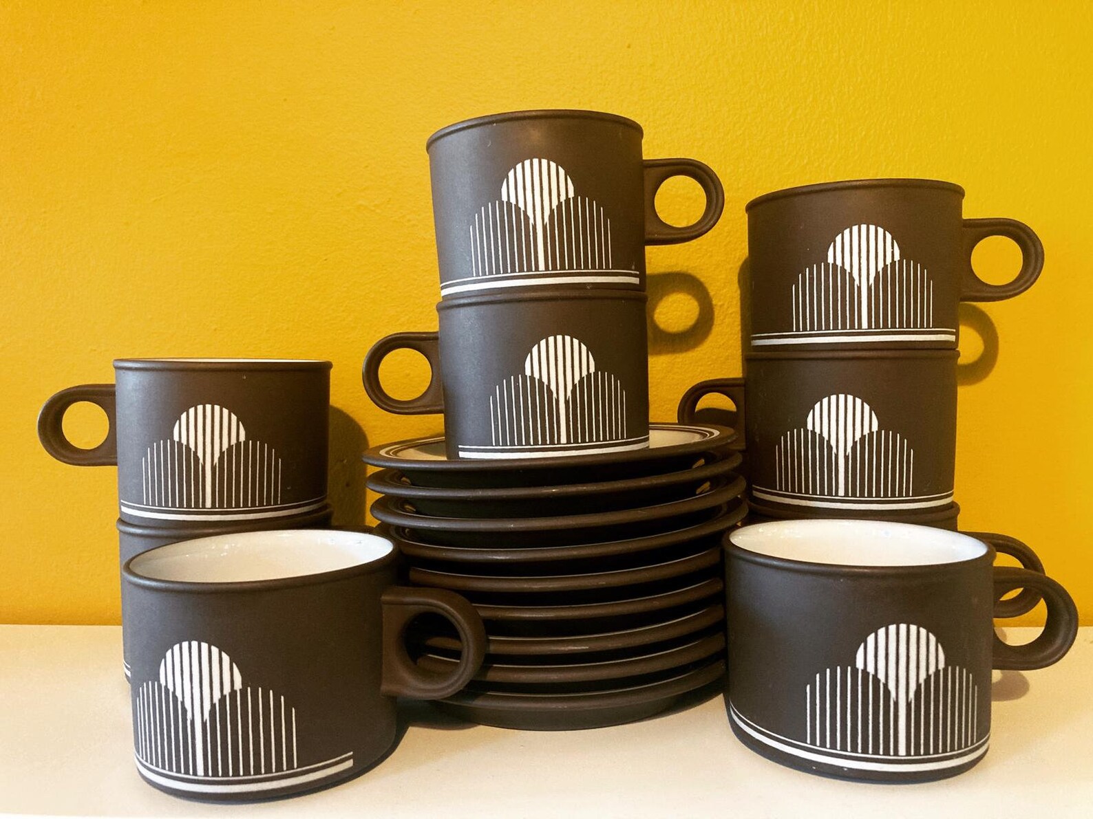 Vintage Hornsea Pottery Impact 1977 Cups and Saucers Rare mid Etsy