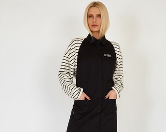 Grembiule nero per parrucchiere con tasca Grembiule da barbiere alla moda per donna Idee regalo per parrucchieri Accessori per stilisti per salone Abbigliamento tecnico per unghie