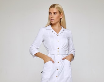 Esthetician dress uniform for beauty masters,  uniform for dentists and nurses, cosmetology cloth for beautician