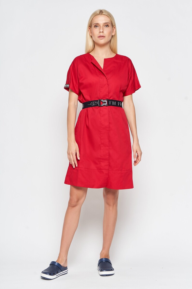 Red Cosmetologist Dress Uniform for Beauty Masters Medical Etsy