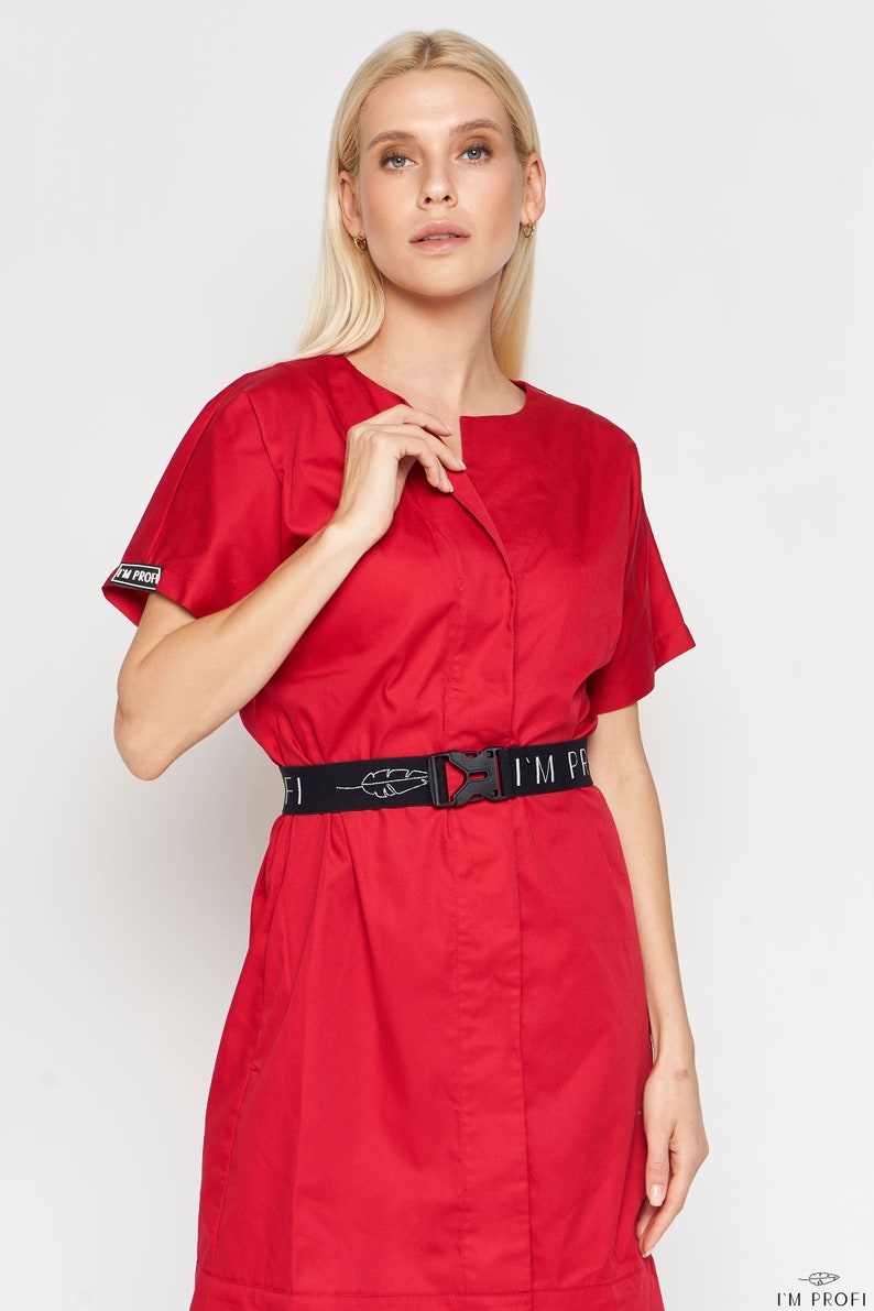 Red Cosmetologist Dress Uniform for Beauty Masters Medical Etsy