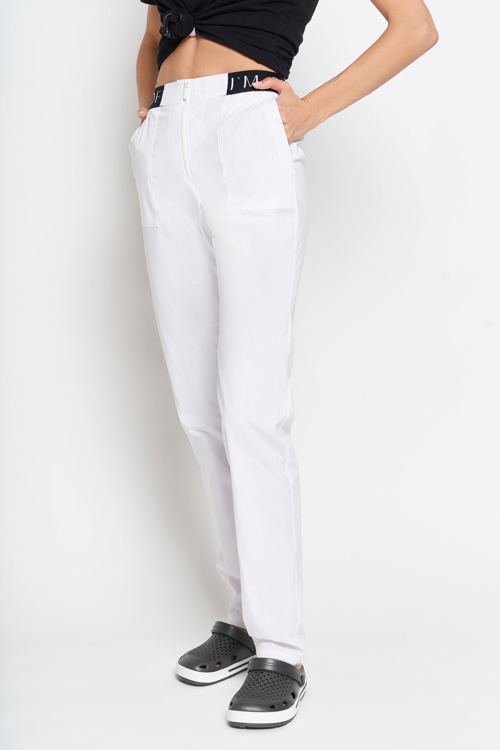 Pantalones medicos blancos para mujer uniforme de enfermera pantalones ropa de medico uniforme de enfermera pantalones de esteticista Etsy Espana