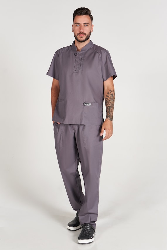 Conjunto de uniforme médico para hombre compuesto por pantalones y camiseta  de médico, ropa de trabajo para dentistas y médicos, ropa para hombres -   España