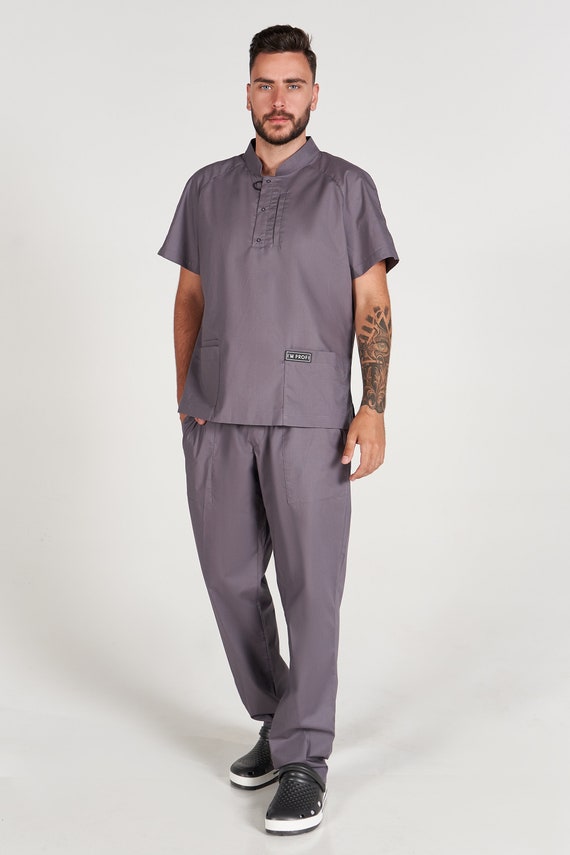 Conjunto de uniforme médico para hombre compuesto por pantalones y