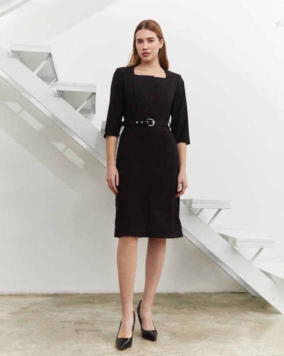 black scrub dress 2026 Scrub Dresses for Women Casual Short Sleeve Nurse Working Uniform  Pockets Stretchy V-Neck Holiday Workwear Black at Amazon Women's Clothing  store