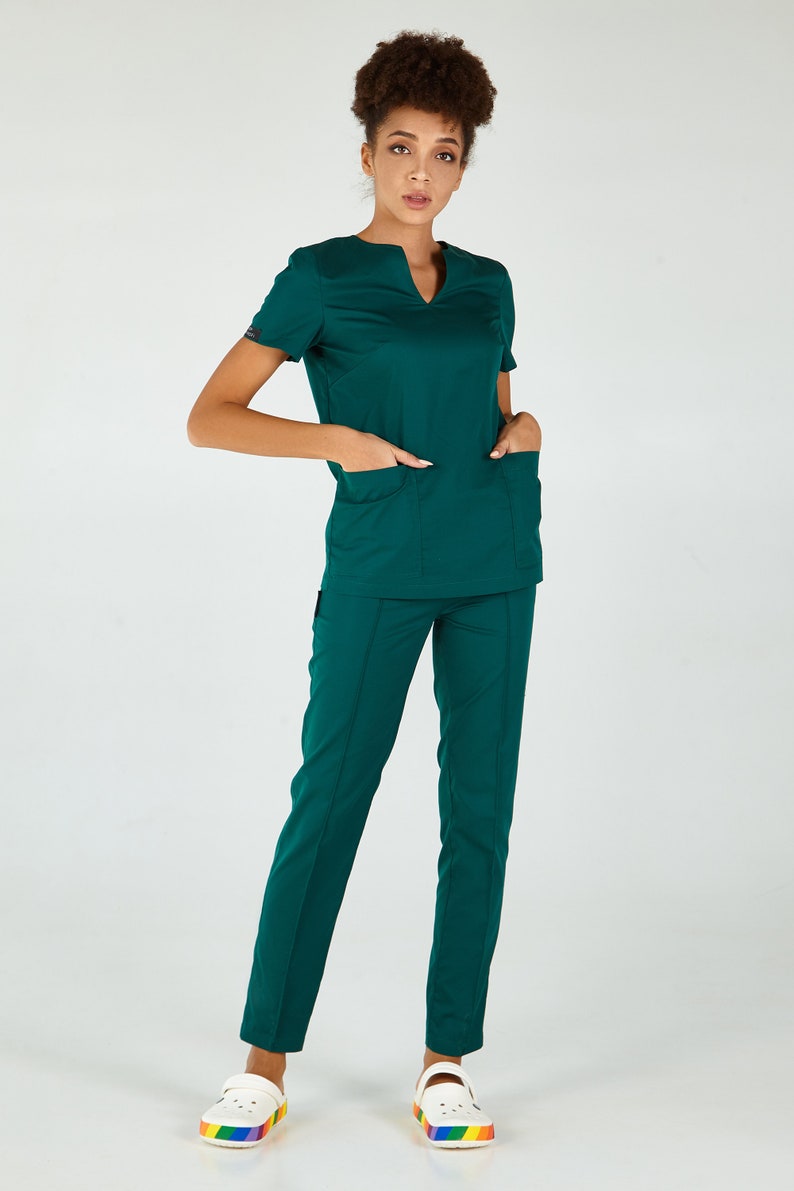 Medical Scrub Uniform Beautician Shirt and Pants Set Surgical - Etsy