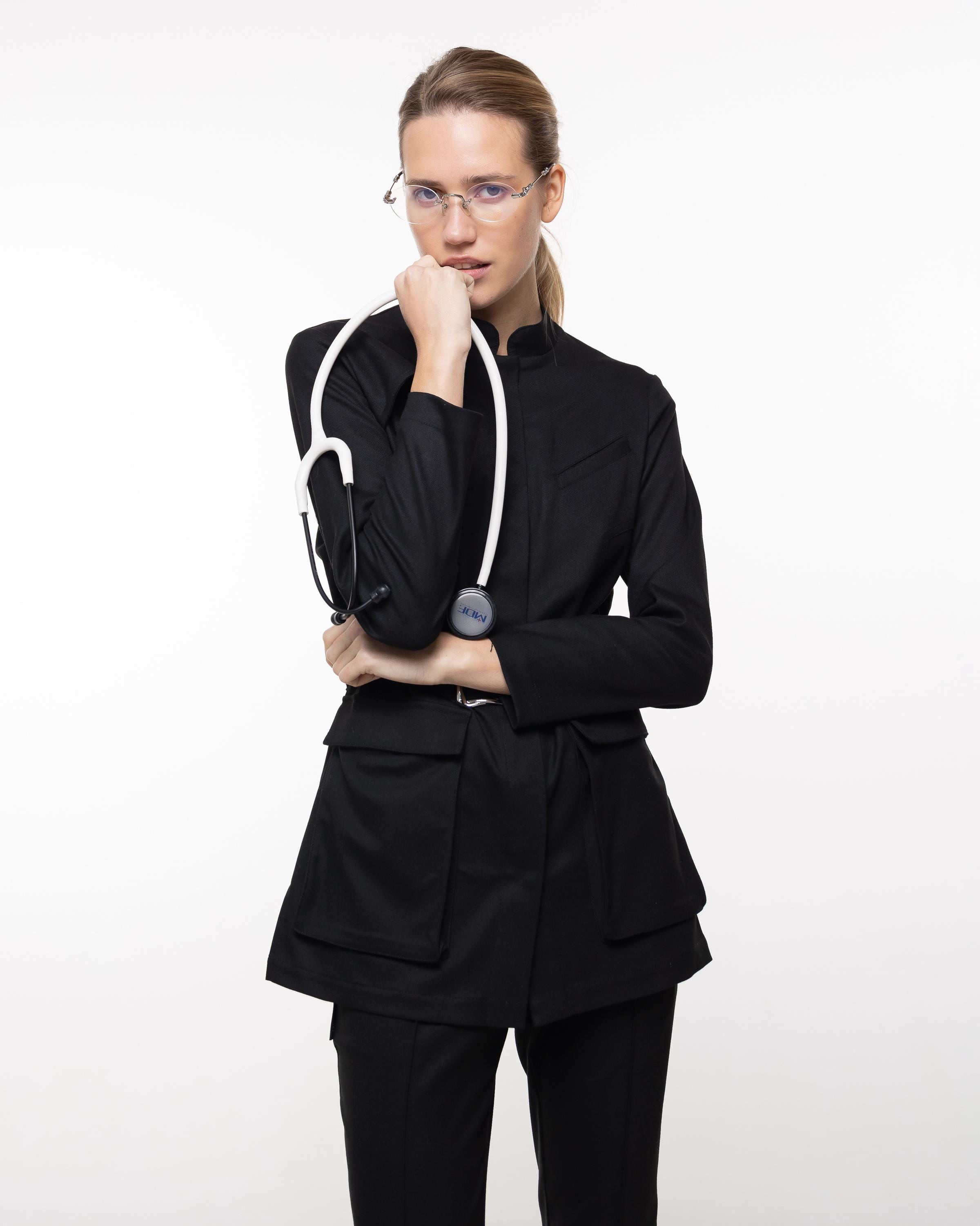 Tuta Da Infermiera Per Donna Con Cerniere Su Schiena E Gambe – 100% Cotone, Abito Per Cura E Convalescenza, Normann-Care