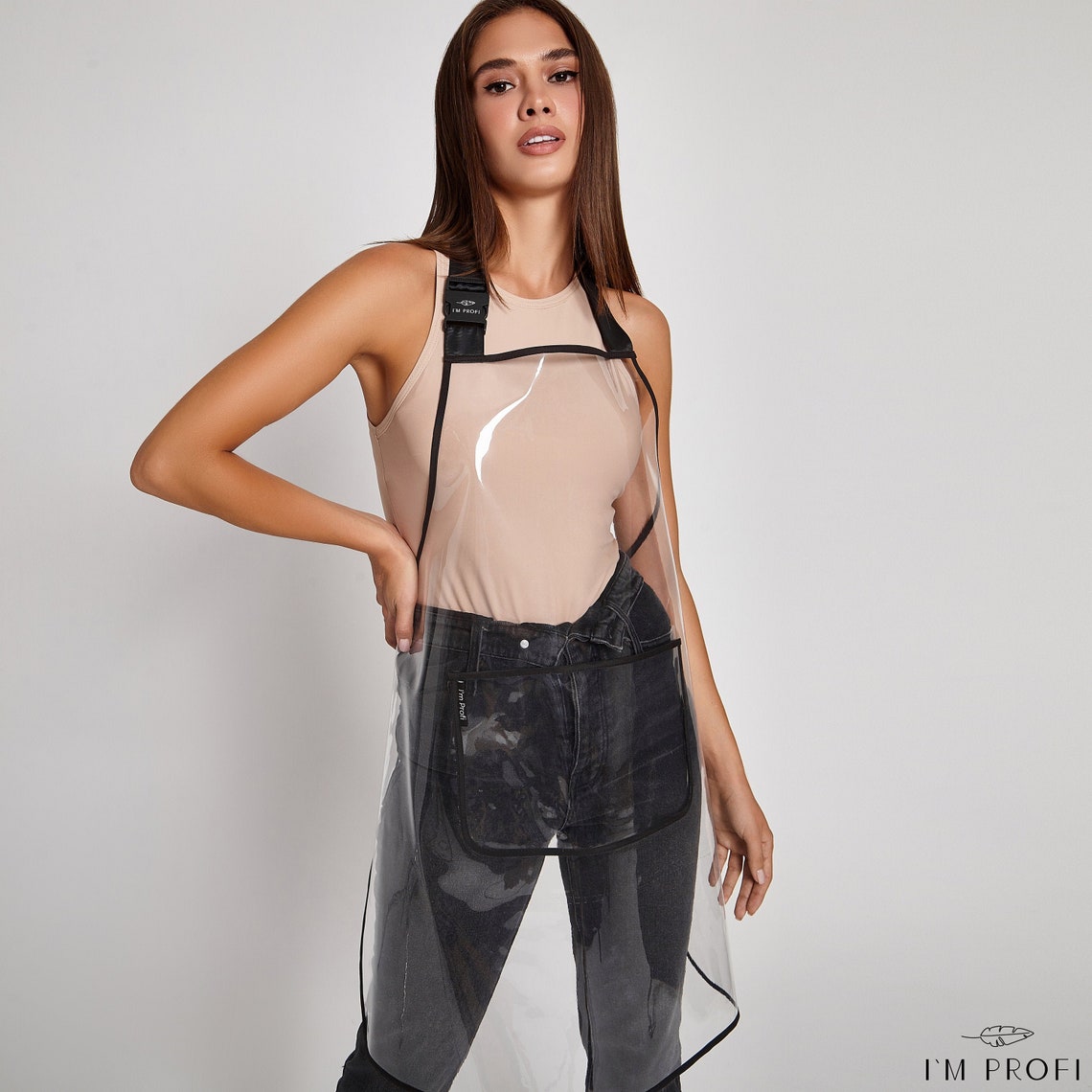 Transparent Hairdresser Apron With Pocket Trendy Barber Apron Etsy