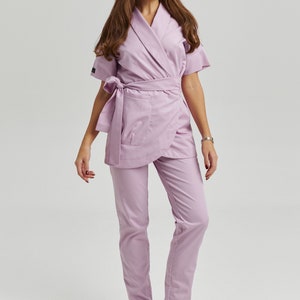 Beautician wrap uniform women Dentist clothing Nurse uniform scrub set apparel Uniform scrubs for aestheticians Doctor clothes