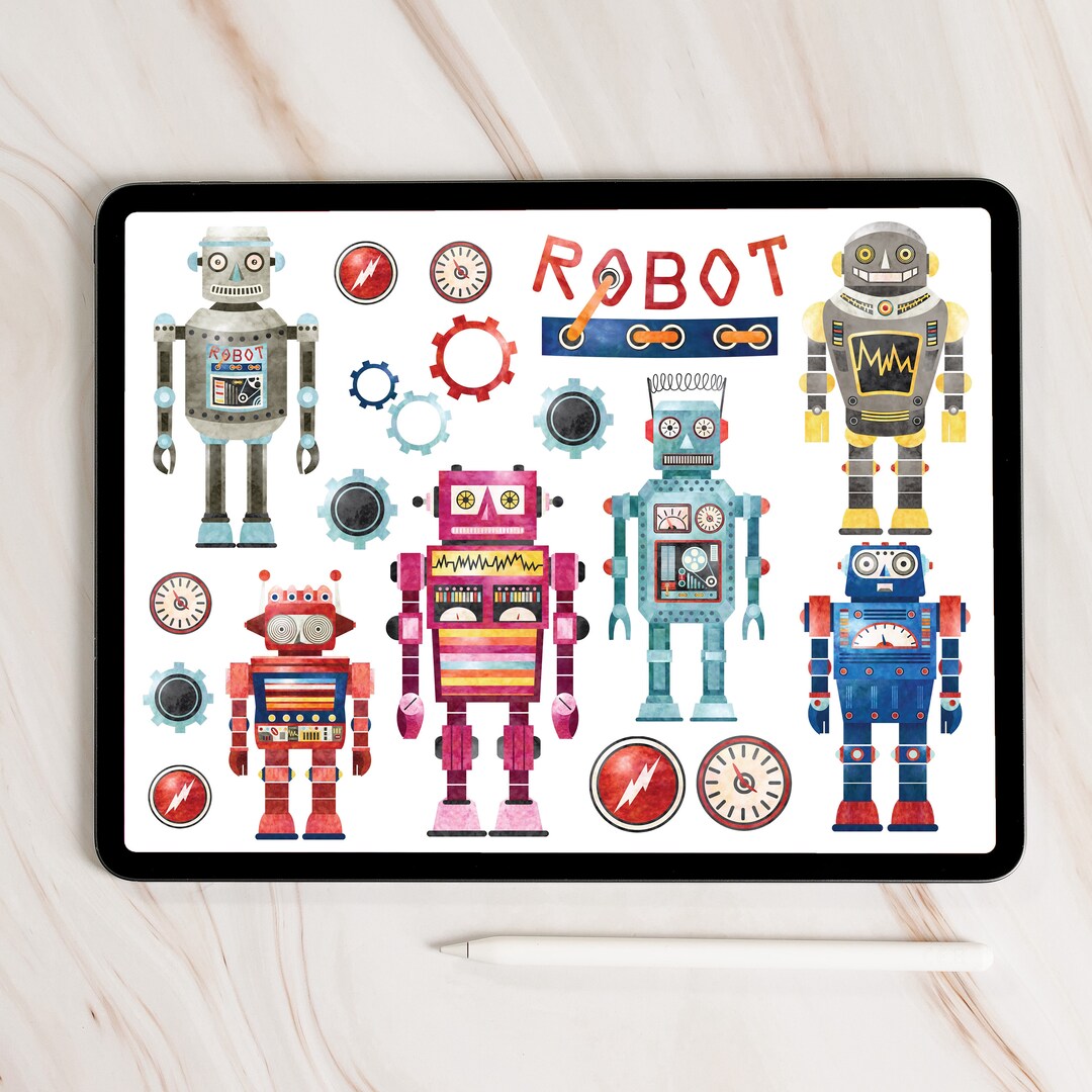 Robot Sticky Note Robot Power|digital Sticker Sheet|goodnotes Sticker Sheet|png File for ...