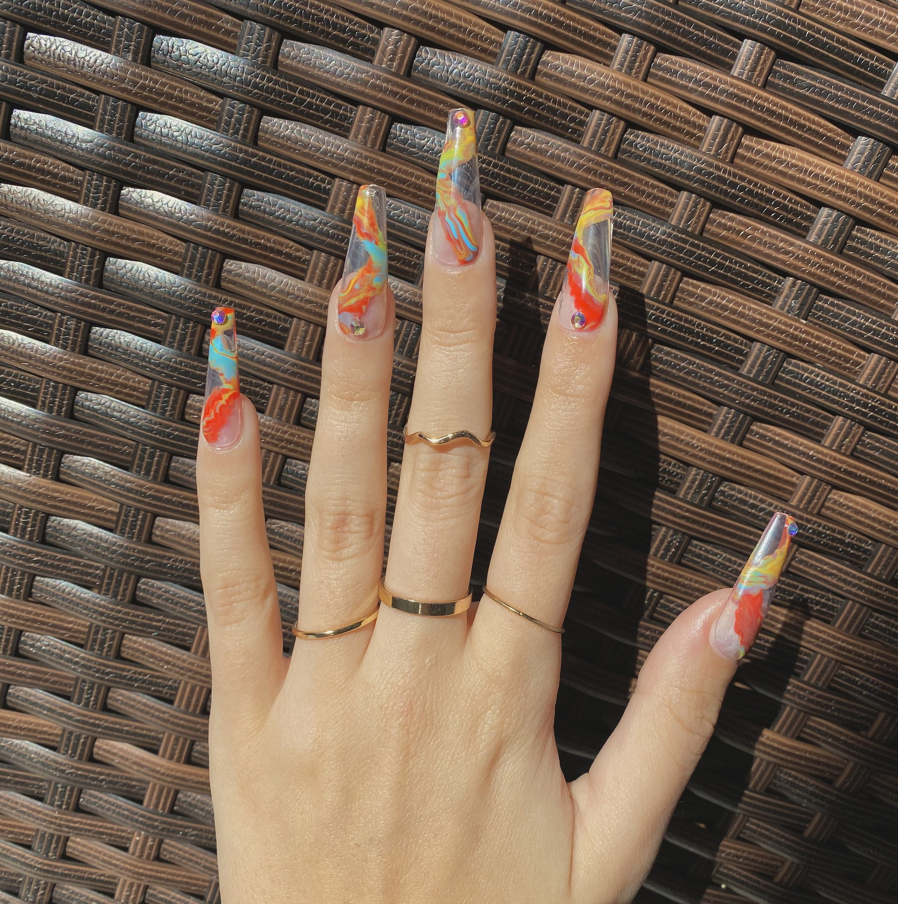 Abstract Paint Press on Nails Etsy Australia