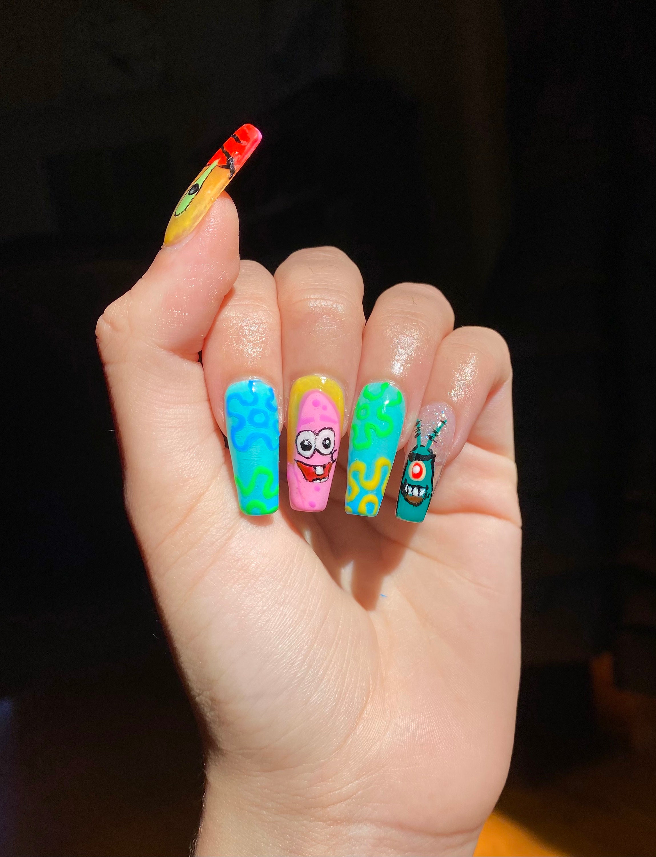 Spongebob Press on Nails - Etsy
