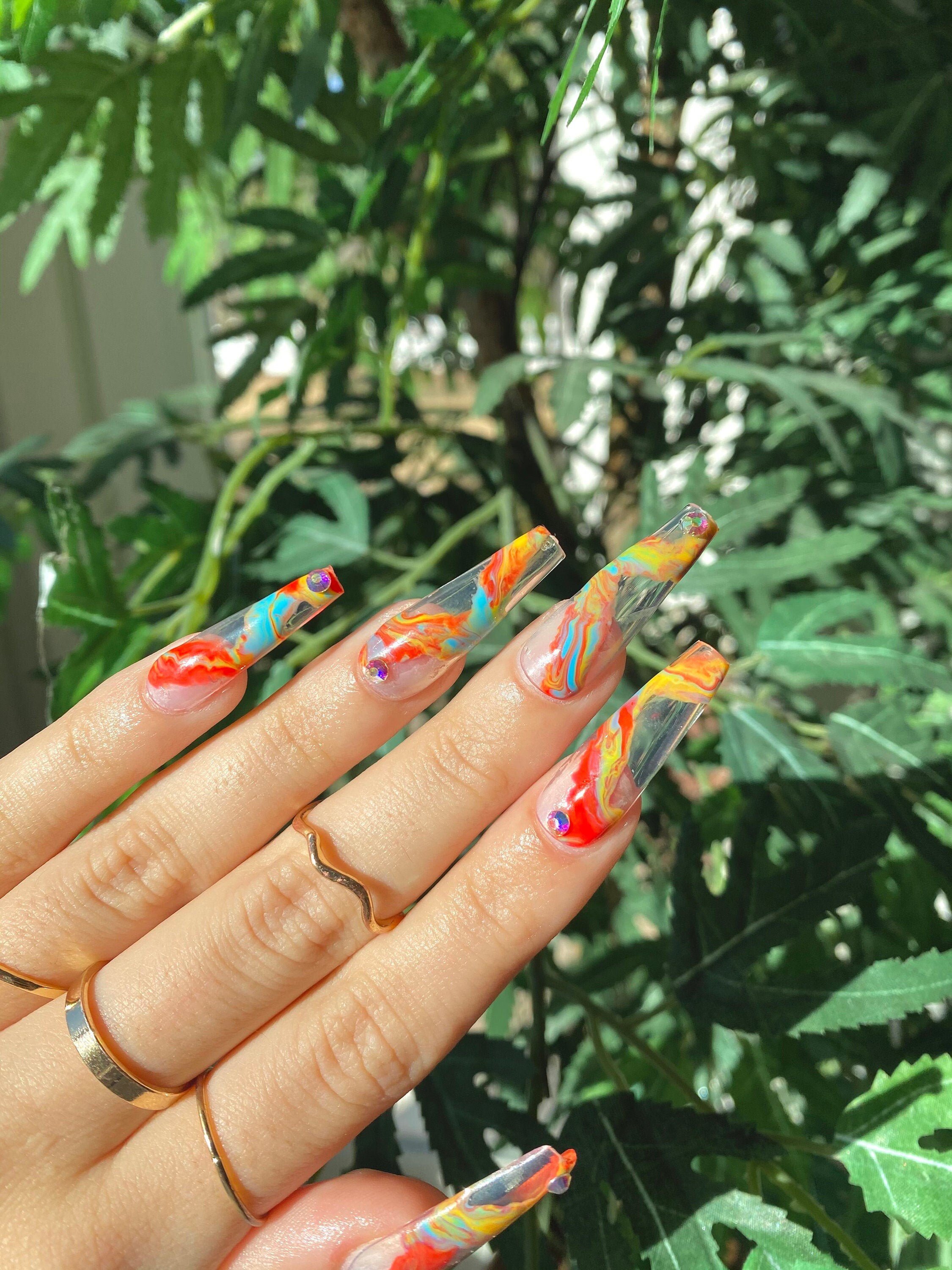 Abstract Paint Press on Nails