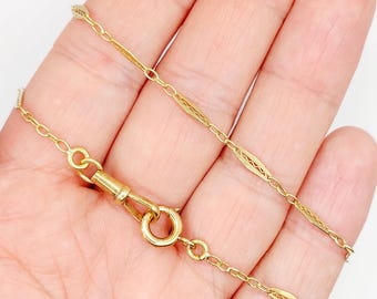 Chaîne Giletière De Montre En Or 18k Antique – Longueur 37,5cm – Circa 1900 – Occasion