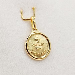 Colgante medalla de amor en oro de 18 quilates "más que ayer - sólo mañana" maison AUGIS - L'Originale Mini - Charm de amor