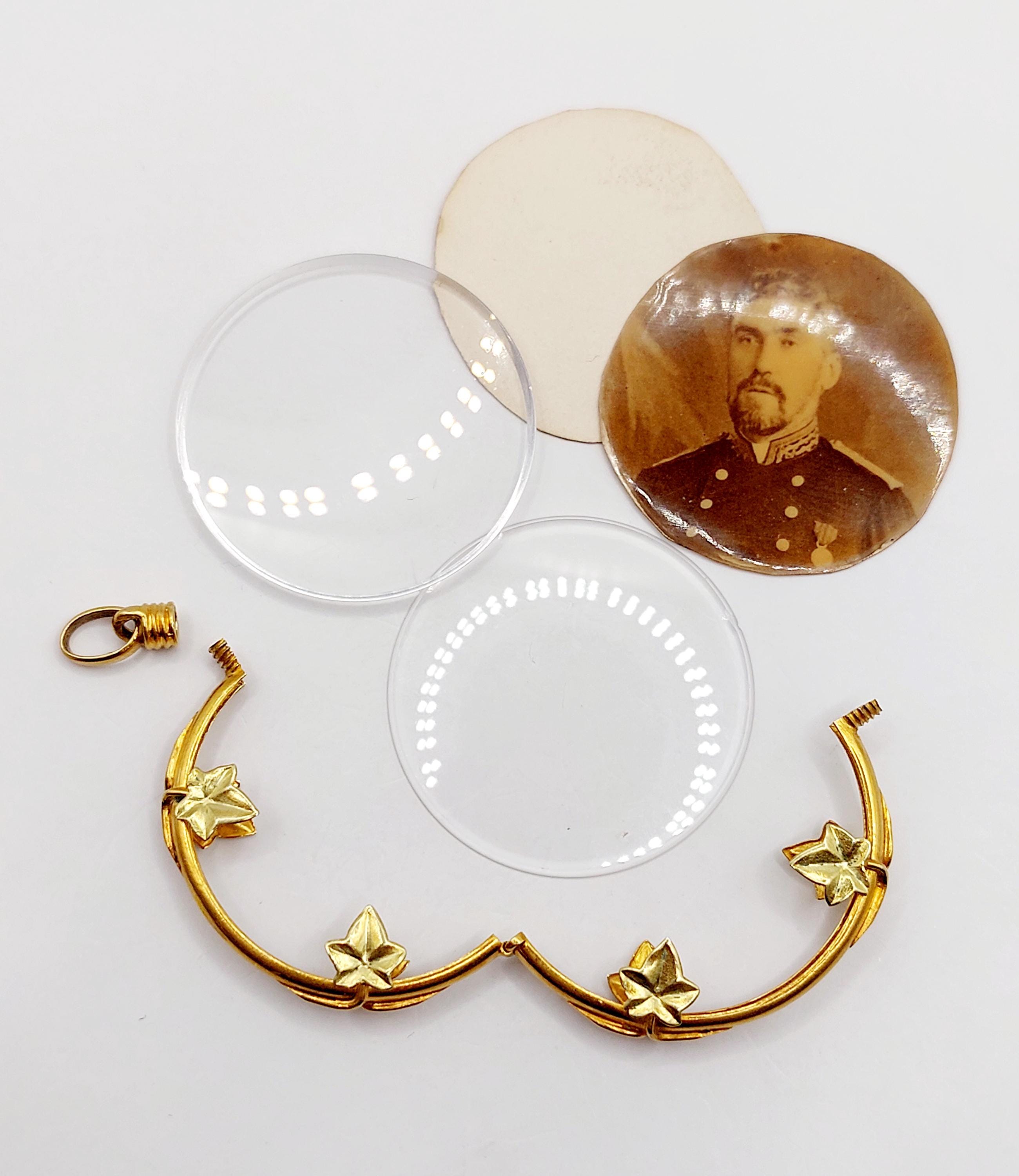 Pendentif Porte-photo Antique En Or 18k - Motif Feuilles De Vigne - Circa 1900 - Occasion