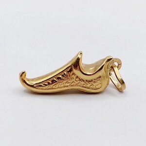 Pendentif Vintage En Or 14 Carats - Chaussure Babouche émaillée, Collier Mi-long Original