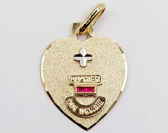 French Augis love charm 18k gold "+ qu'hier - que demain" L'Audacieuse - charm pendant love medal token